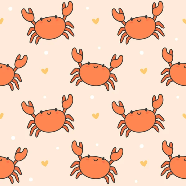 Cute crab seamless background repeating pattern, wallpaper background, cute seamless pattern background