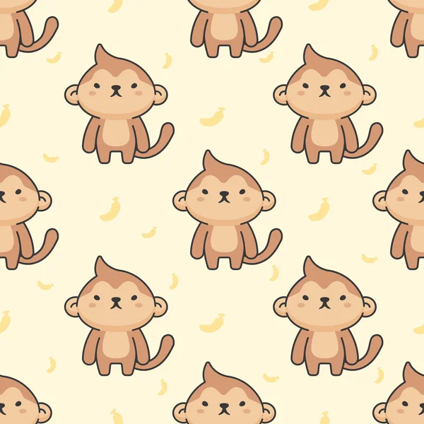 Cute monkey seamless background repeating pattern, wallpaper background, cute seamless pattern background