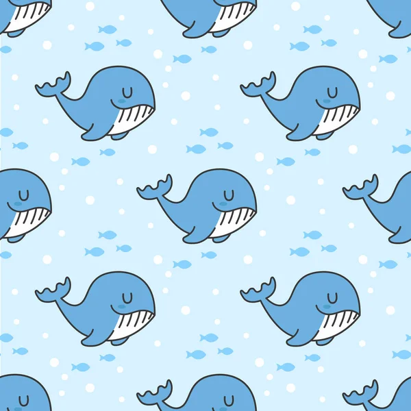 Cute whale seamless background repeating pattern, wallpaper background, cute seamless pattern background