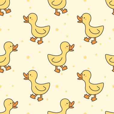 Sevimli ördek Dikişsiz Desen Arka Plan