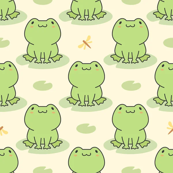 Cute frog Seamless Pattern Background