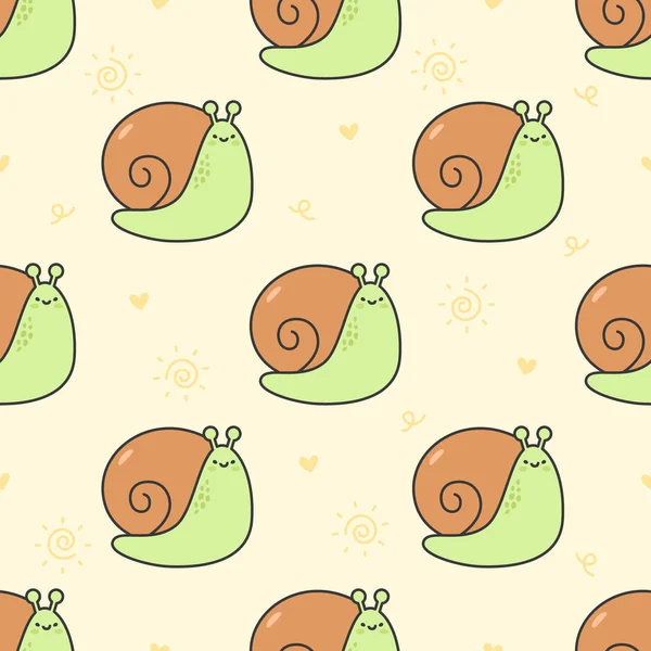 Cute snail Seamless Pattern Background