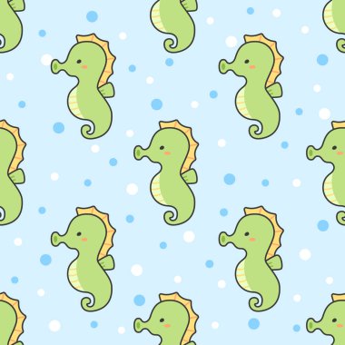 Sevimli seahorse Dikişsiz Desen Arka Plan