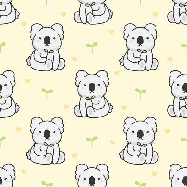 Mignon koala sans couture motif fond — Image vectorielle