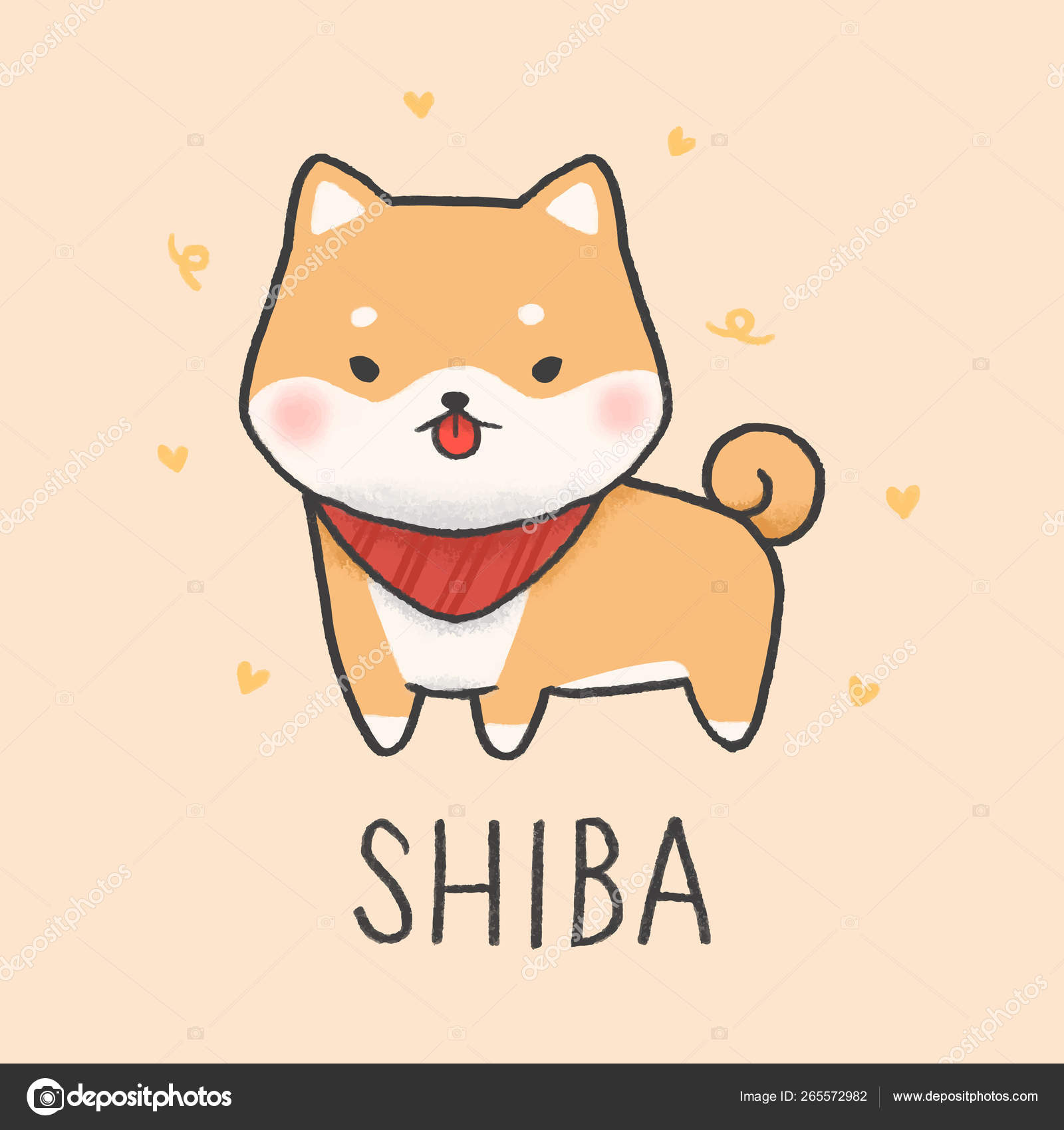 Cute Shiba Inu Dog Cartoon Hand Drawn Style Vector Image By C Guizz Aomam Gmail Com Vector Stock