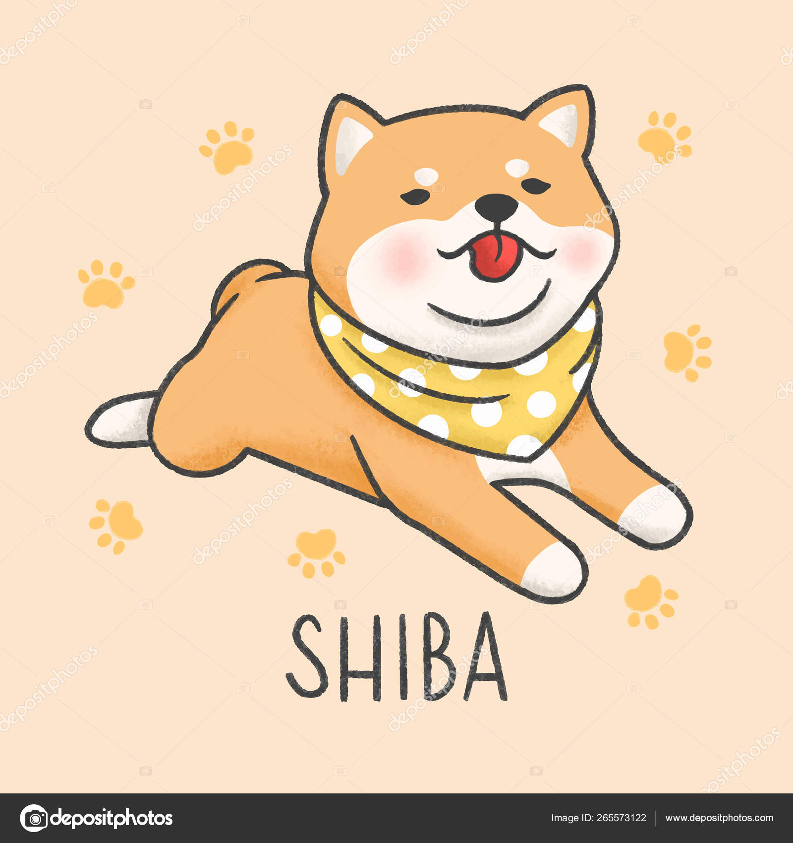 Cute Shiba Cartoon Hand Drawn Style Stock Vector Image By C Guizz Aomam Gmail Com