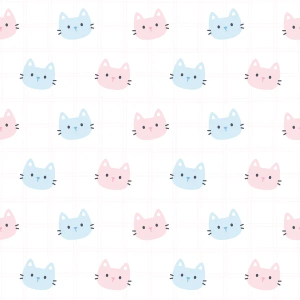 Adorable Katze Nahtlosen Hintergrund Wiederholen Muster Tapete Hintergrund Niedlich Nahtlose — Stockvektor