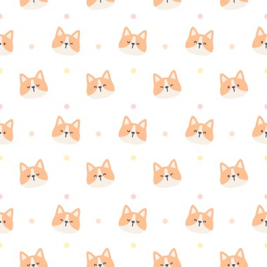 Şirin corgi köpeği kusursuz arkaplan tekrarlayan desen, duvar kağıdı arkaplan, şirin pürüzsüz desen arkaplan