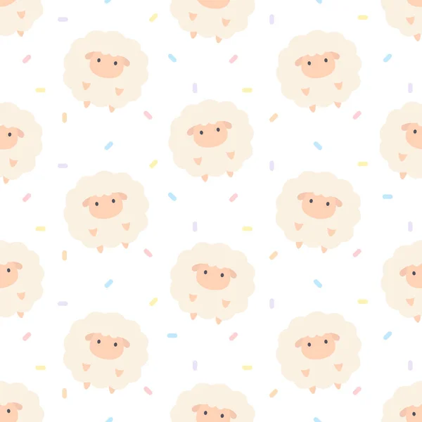 Adorable sheep seamless background repeating pattern, wallpaper background, cute seamless pattern background