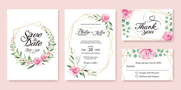 Düğün Davetiyesi, tarih kaydetmek, teşekkür ederim, rsvp kart şablonu