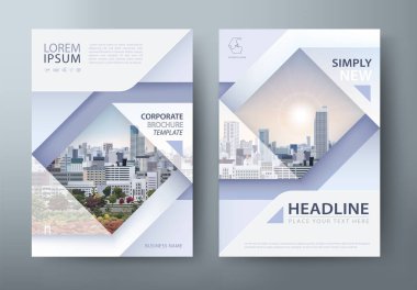 Yıllık rapor broşürü tasarım şablonu, broşür sunumu, kitap kapağı. Yerleşim yeri A4 boyutunda. Vektör