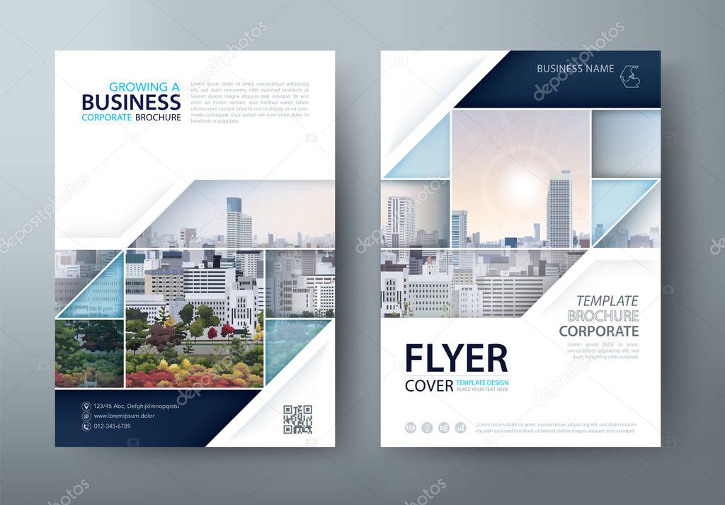 Flyer design, Leaflet cover presentation, book cover template vector, layout in A4 size
