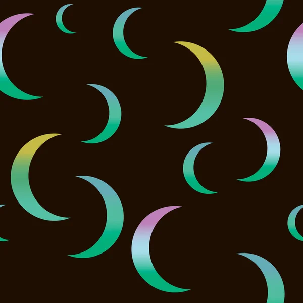 緑色の月とのシンセ波シームレスなパターン — ストックベクタ