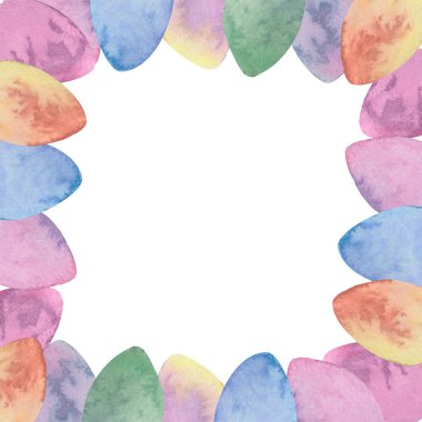 Renkli yumurta ile Suluboya Paskalya çerçevesi