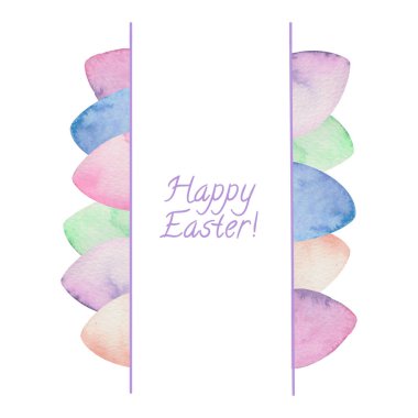 Renkli yumurta ile Suluboya Paskalya çerçevesi