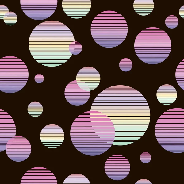 Vapeur vague vecteur motif sans couture avec soleils dans les couleurs bleu et rose — Image vectorielle