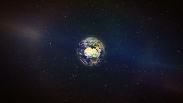 Земля и звезды вокруг — стоковое видео