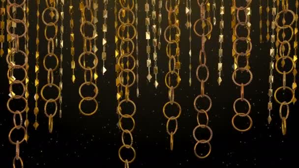 Cadenas doradas Glitter — Vídeo de stock