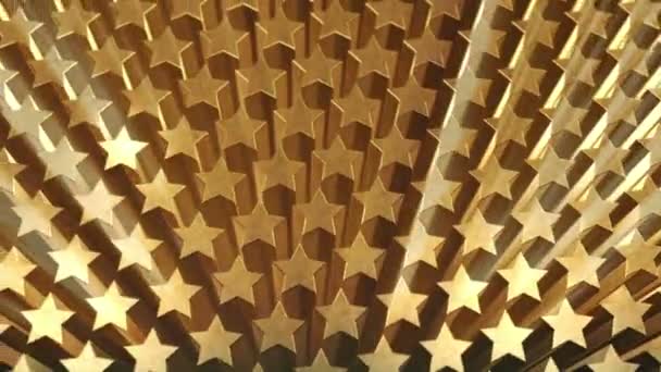 Estrelas douradas com raios — Vídeo de Stock