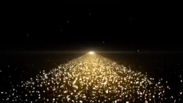 Stellar Pathway Golden Line bakåt partiklar — Stockvideo