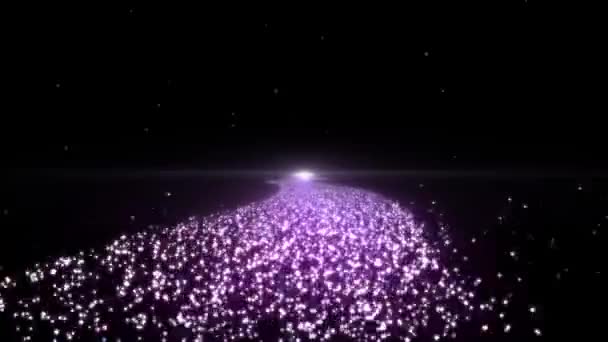 Hvězdná cesta fialová s částicemi — Stock video