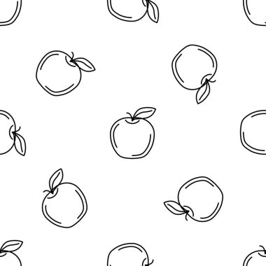 Beyaz arka plan üzerinde Apple izole dikişsiz desen.