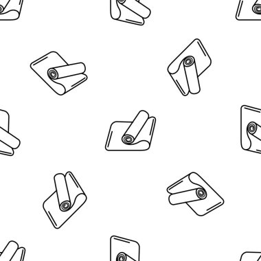 beyaz arka plan üzerinde fitness mat izole dikişsiz desen.