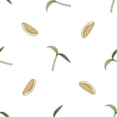 Filiz beyaz arka plan üzerinde izole dikişsiz desen renkli.