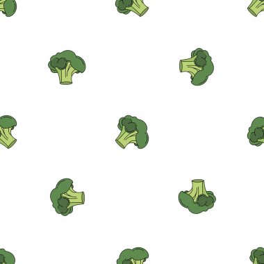 Brokoli renkli beyaz arka plan üzerinde izole dikişsiz desen.
