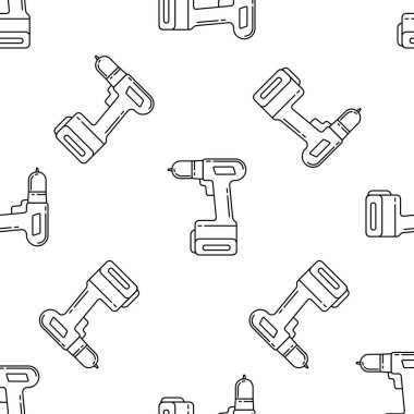 Tornavida beyaz arka plan üzerinde dikişsiz desen izole. apartman yenileme ve onarım araçları teması üzerinde llustration.