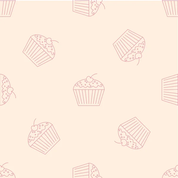 Pastel patrón sin costuras con iconos. Esquema de estilo. ilustración sobre el tema de los productos de panadería y panadería. Fondo vectorial . — Vector de stock