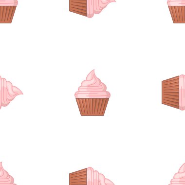 Dikişsiz desen simgeleri. Fırın koleksiyonu. Renkli simge. Beyaz arka plan üzerinde izole trendy düz tarzı. Vektör çizimi.