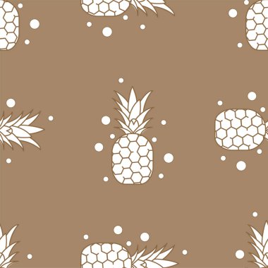 Renkli simgeler ile Meyve sorunsuz desen. Stil Anahattı. Vektör arka planı.