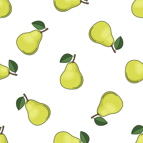 Patrón de frutas sin costura. Lindo patrón vectorial. Aislado sobre fondo blanco — Vector de stock