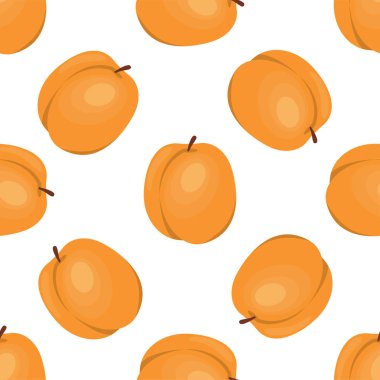 Meyve ler dikişsiz desen. Sevimli vektör deseni. Beyaz arka planda yalıtılmış