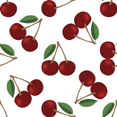 Meyve ler dikişsiz desen. Sevimli vektör deseni. Beyaz arka planda yalıtılmış