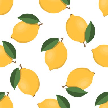 Meyve ler dikişsiz desen. Sevimli vektör deseni. Beyaz arka planda yalıtılmış