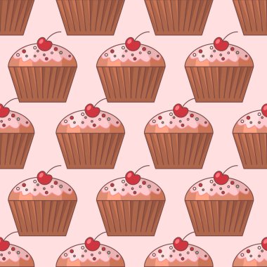 Dikişsiz desen simgeleri. Fırın dokusu. Renkli simge. Beyaz arka plan üzerinde izole trendy düz tarzı. Vektör çizimi.