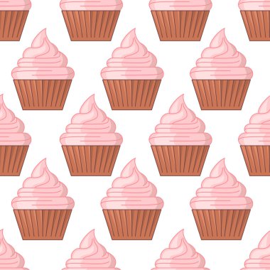 Dikişsiz desen simgeleri. Fırın dokusu. Renkli simge. Beyaz arka plan üzerinde izole trendy düz tarzı. Vektör çizimi.