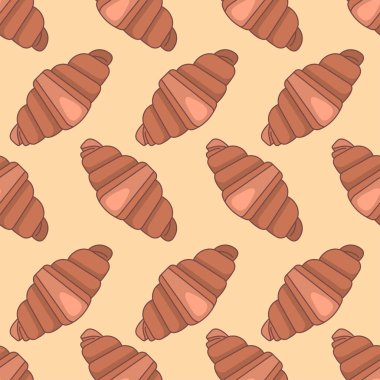 Dikişsiz desen simgeleri. Fırın dokusu. Renkli simge. Beyaz arka plan üzerinde izole trendy düz tarzı. Vektör çizimi.