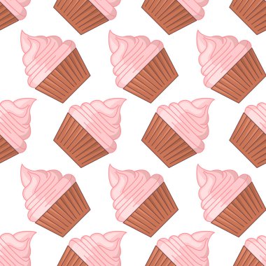 Dikişsiz desen simgeleri. Fırın dokusu. Renkli simge. Beyaz arka plan üzerinde izole trendy düz tarzı. Vektör çizimi.