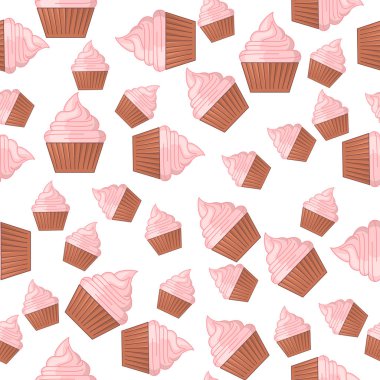 Dikişsiz desen simgeleri. Fırın dokusu. Renkli simge. Beyaz arka plan üzerinde izole trendy düz tarzı. Vektör çizimi.