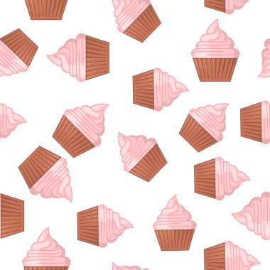 Dikişsiz desen simgeleri. Fırın dokusu. Renkli simge. Beyaz arka plan üzerinde izole trendy düz tarzı. Vektör çizimi.