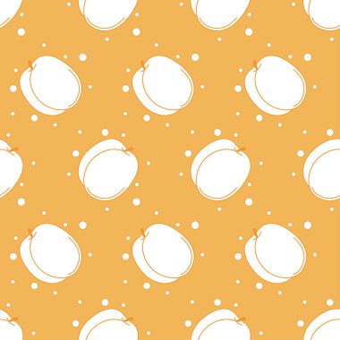 Renkli simgeler ile Meyve sorunsuz desen. Gölgeli doğrusal stil. Vektör arka planı.