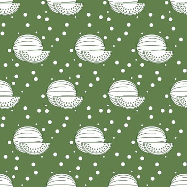 Renkli simgeler ile Meyve sorunsuz desen. Gölgeli doğrusal stil. Vektör arka planı.