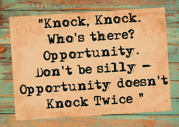 Knock Knock Opportunity Does Knock Twice — Stock Photo, Image