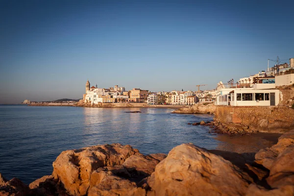 Sitges Una Ciudad Cataluña España Famosa Por Sus Playas Vida —  Fotos de Stock