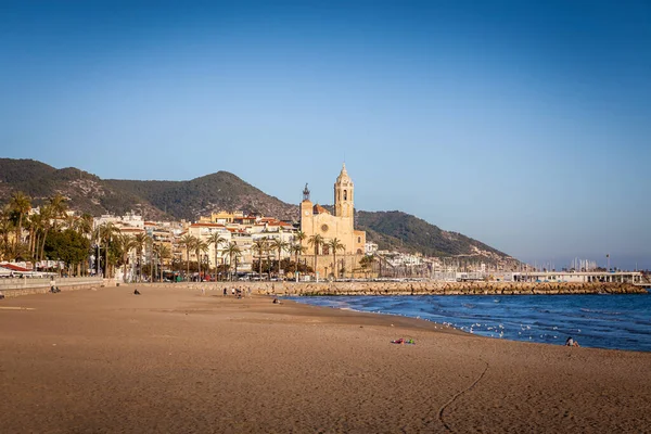 Sitges Una Ciudad Cataluña España Famosa Por Sus Playas Vida — Foto de Stock