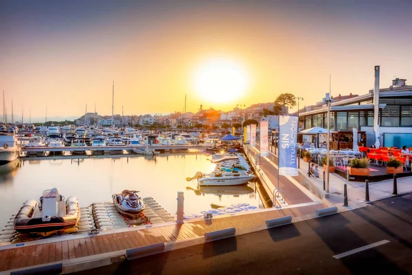 Cambrils Západ Slunce Nad Přístavem — Stock fotografie