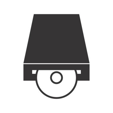 DVD oynatıcı glif siyah simgesi